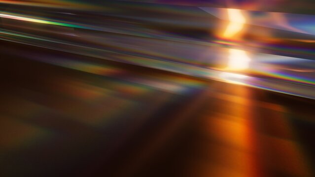 Blurred prismatic light streaks create a rich abstract dispersion background. Dynamic premium image for technology, motion, and luxury visual design. 3D render illustration.