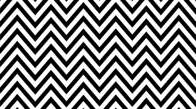 Black and white chevron pattern with bold zigzag lines. This modern graphic design is perfect for trendy textile backgrounds and creative branding projects.