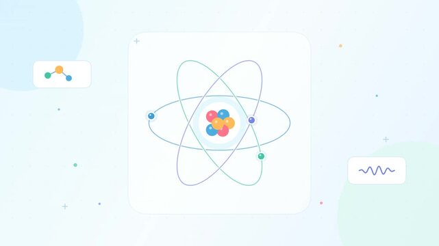 Abstract Atom Model Animation Science Concept