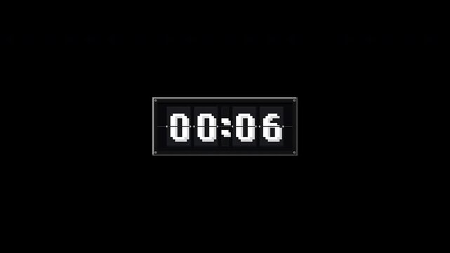 Build ultimate hype for your New Year's Eve watch party with this 10-second mechanical retro flip-clock countdown in 4K UHD. Crafted in 16-bit pixel art, this transparent stream overlay features weigh