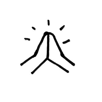 Praying Hands Doodle Line Art Hand Drawn Sketch Illustration
