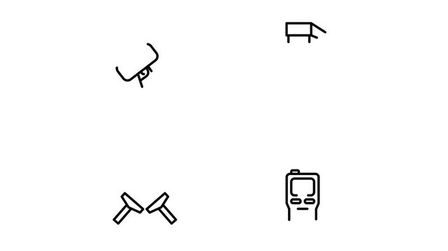 Infantry weapons icon pack featuring progressive line drawing animation on a transparent background for military training presentations.