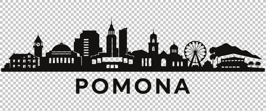 Pomona city skyline silhouette vector illustration