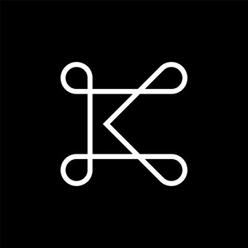 Letter K infinity line creative logo design