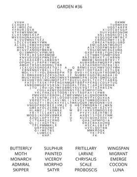 Detailed Word Cloud of Various Nature-Related and Animal Terms in Black and White