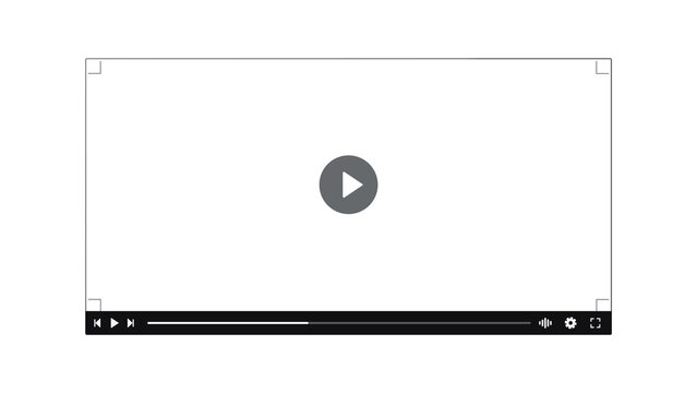 Video player frame with transparent screen and black control bar