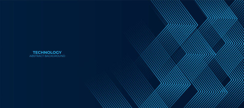 Abstract technology background with blue geometric lines and sharp angles for digital innovation concepts.