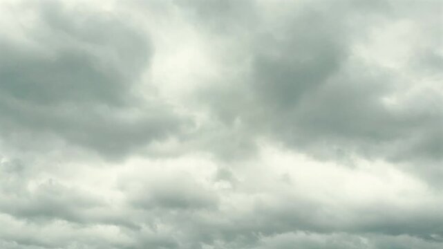 Time Lapse of Panoramic view of dramatic gray storm clouds
