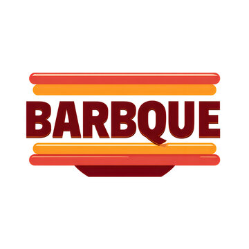 Bold barbeque typography logo with stacked horizontal color bands