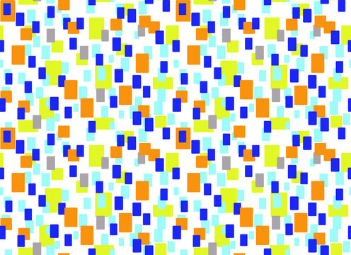 Colorful pixelated pattern with orange, blue, and yellow squares
