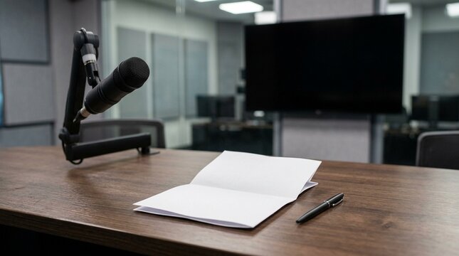 Reporting desk with folded restructuring charge summary &ndash; Corporate Restructuring and Financial Reporting, No People