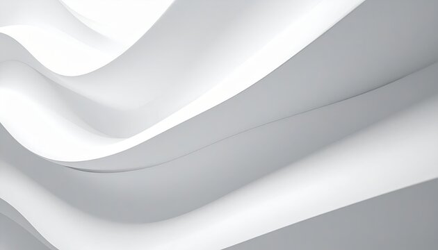 Abstract white parametric wall featuring smooth three-dimensional curved waves creating elegant modern interior texture