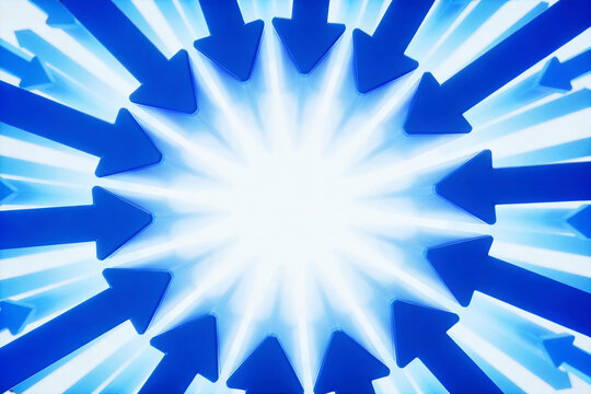 Converging Blue Arrows