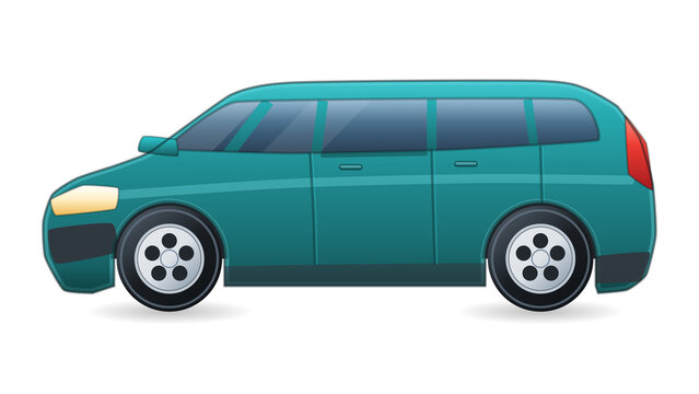 Minivan car side view illustration