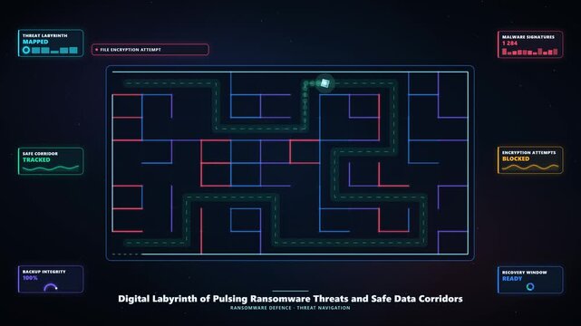 Navigating a Glowing Maze of Cyber Threats in Animation