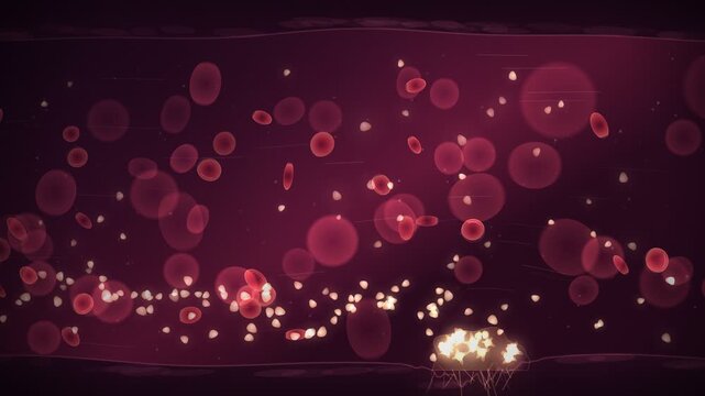 Blood Clot Formation Platelet Aggregation Medical Animation