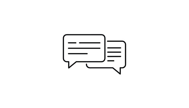 Overlapping text chat speech bubbles icon, representing messaging exchange, digital conversation, or customer support.