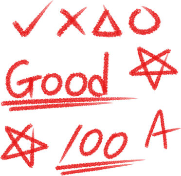 red exam grading marks