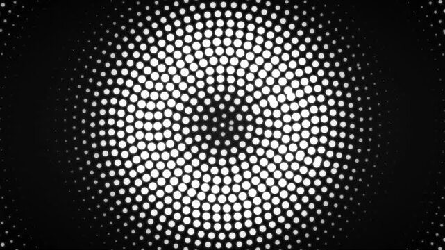 Hexagonal pattern of white dots in a circle