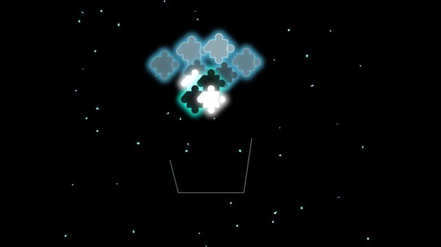 Glowing AI Neural Mind Puzzle Pieces Neon Motion Loop