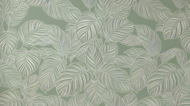 Abstract grey background with tropical palm leaf patterns and modern artistic textures for design