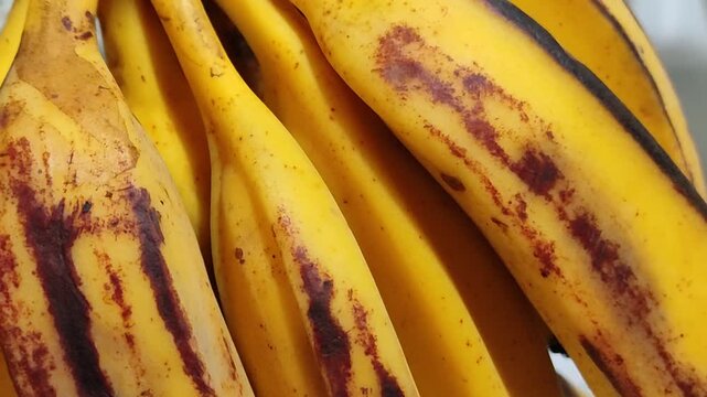 Close-up of a bunch of fresh, ripe, newly harvested yellow bananas in a supermarket. Primer plano de un racimo de pl&aacute;tanos amarillos, frescos, maduros, reci&eacute;n cosechados,  en un supermercado