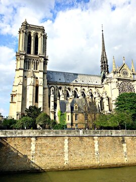 Notre Dame Cathedral by the Seine River, Paris