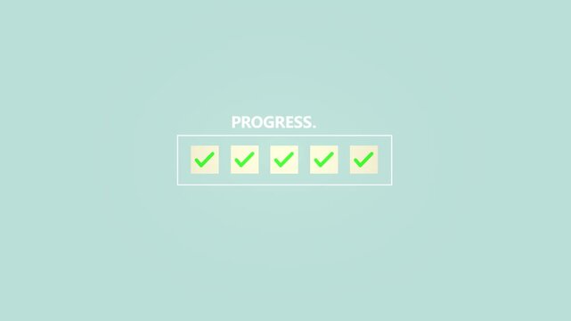 Learning New Skill Progress Concept. Places wooden checkmark into progress New Skill, representing skill development personal or professional growth. motion graphic of progress concept. 4k video