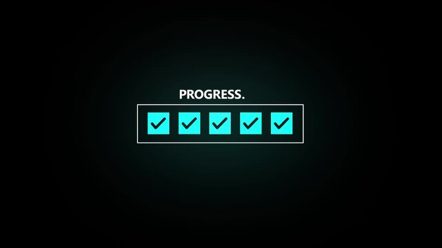 Learning New Skill Progress Concept. Places wooden checkmark into progress New Skill, representing skill development personal or professional growth. motion graphic of progress concept. 4k video