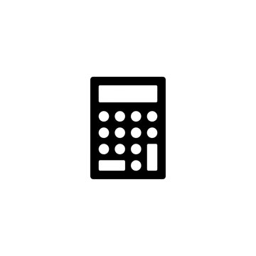 Minimalist black and white calculator icon symbol for business and finance concepts