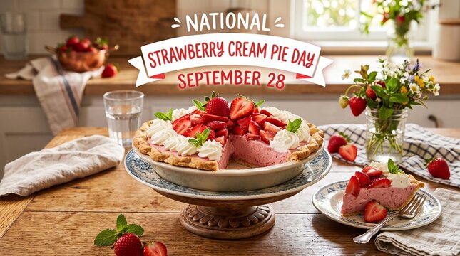 National Strawberry Cream Pie Day. September 28