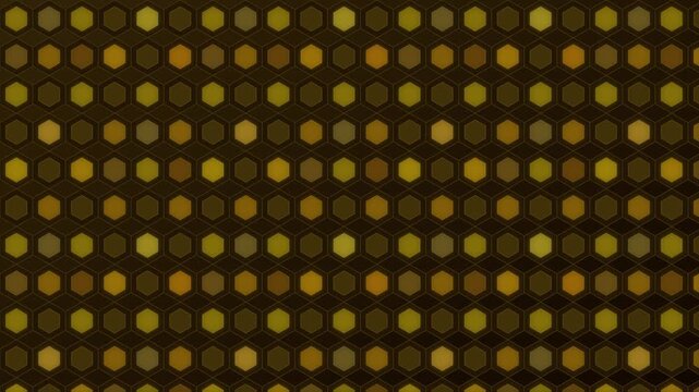 Hexagonal pattern of bright dots on dark grid
