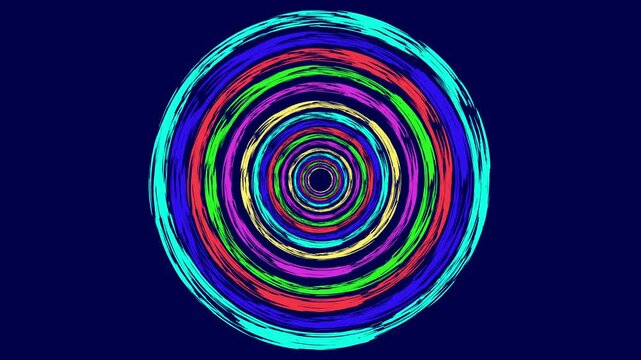 Colorful Neon Concentric Circles Motion Graphic