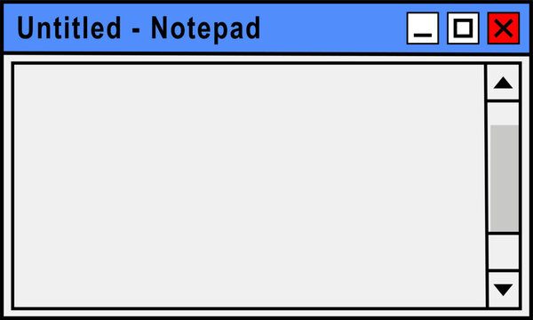 Blank Notepad Text Editor Window Retro Y2K Desktop Interface Nostalgic 90s Computer UI Graphic