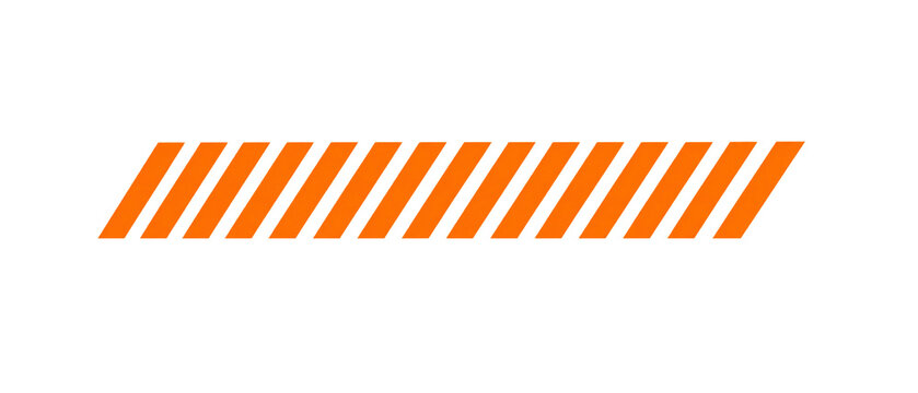 Orange Diagonal Stripes Geometric Banner on Transparent Background
