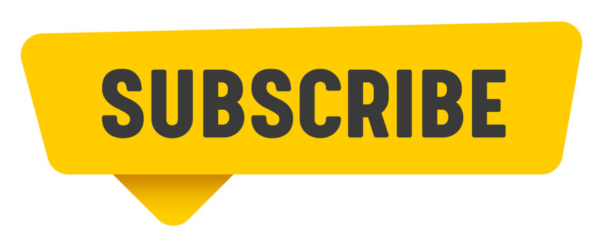 subscribe sign. subscribe yellow sticker isolated on transparent background