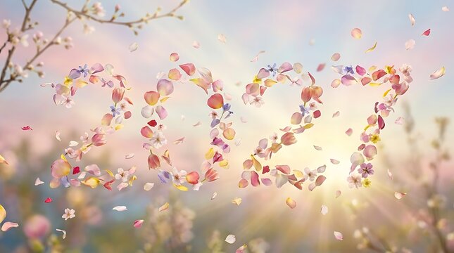 Abstract floral mosaic background with soft pastel colors and delicate blossoms
