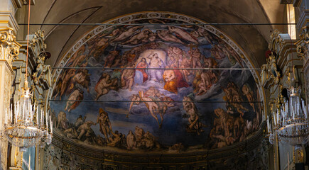Last Judgment fresco painting in Ferrara Cathedral, Italy © Michael Niehaus