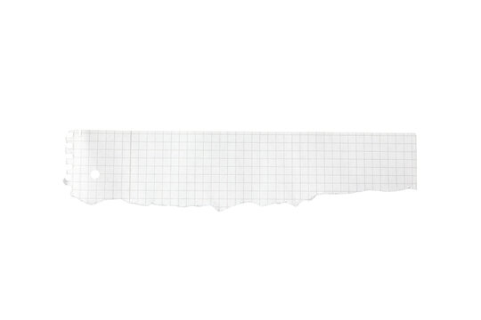 piece of white grid paper with torn edges isolated on transparent background for creative note taking or scrapbooking ideas