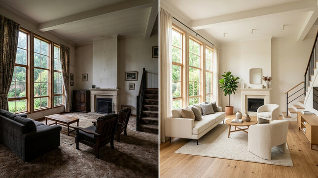 Home Renovation Before and After: Modern Living Room Makeover