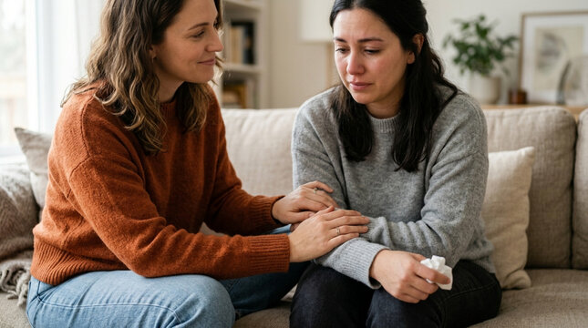 Comforting a Crying Friend, Empathy and Support, Emotional Connection, Sadness Relief