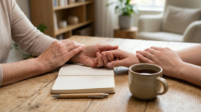 Comforting Hands Support, Empathy, Care, Hope, Trust, Warmth, Connection