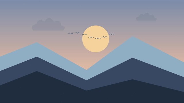Lever du soleil sur des montagnes symbolisant un nouveau d&eacute;part et de nouveaux objectifs