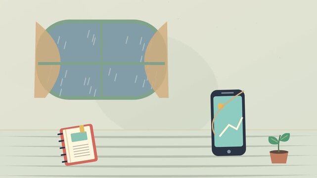 Coin de d&eacute;connexion num&eacute;rique avec smartphone au repos, livre ouvert et plante