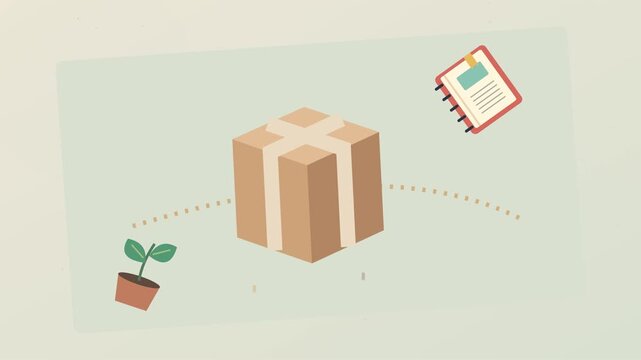 Organisation de la maison avec bo&icirc;tes de rangement, livres et plante verte