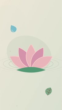 Lotus avec ondulations d&rsquo;eau et feuilles pour une relaxation consciente