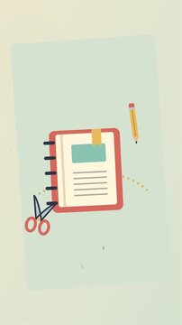 Atelier cr&eacute;atif de personnalisation de cahier avec crayons, papier et ciseaux