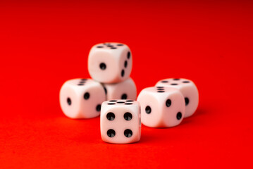 Obraz premium White game dice with black dots