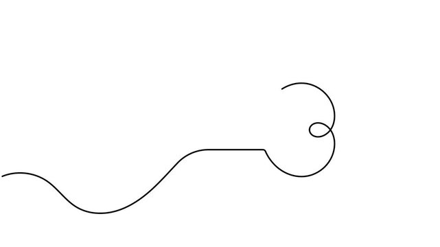 Modern dog bone icon sign continuous one line drawing on white background minimalist single art anatomy of pets and infographics symbol animation video