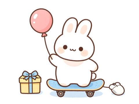 rabbit with gift box